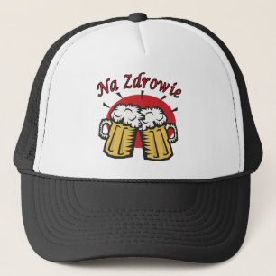 Na Zdrowie Toast With Beer Mugs Trucker Hat