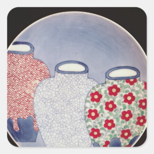 Nabeshima Dish, Edo Period Square Sticker