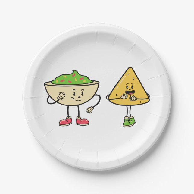 Nacho And Guacamole Paper Plate (Front)