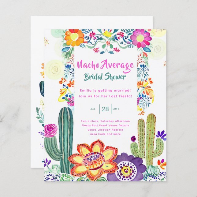 Nacho Average Bridal Shower Last Fiesta (Front/Back)