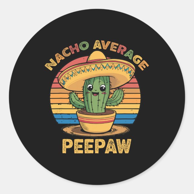 Nacho Average Bunnyaw Matching Mexican Cinco De Ma Classic Round Sticker (Front)