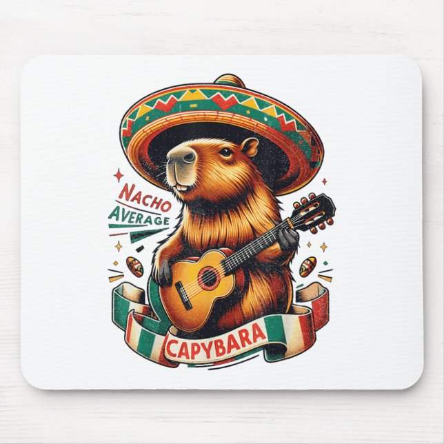 Nacho Average Capybara Cinco De Mayo Men Boys _1  Mouse Pad (Front)