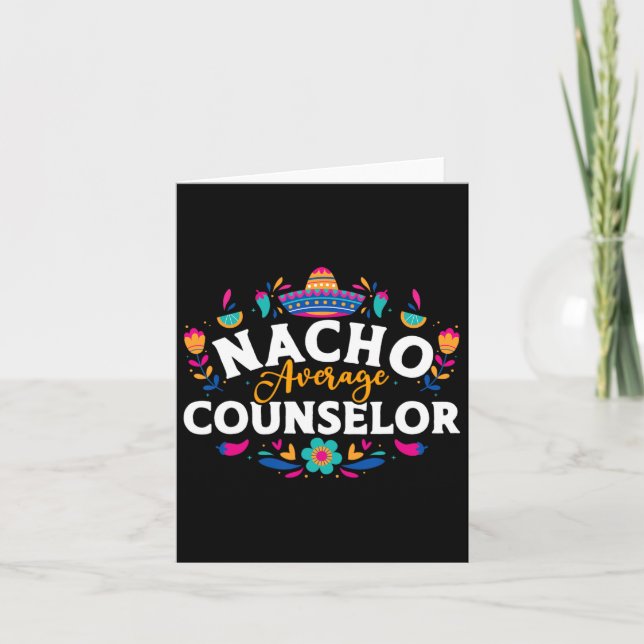 Nacho Average Counsellor Cinco De Mayo Matching Fa Card (Front)