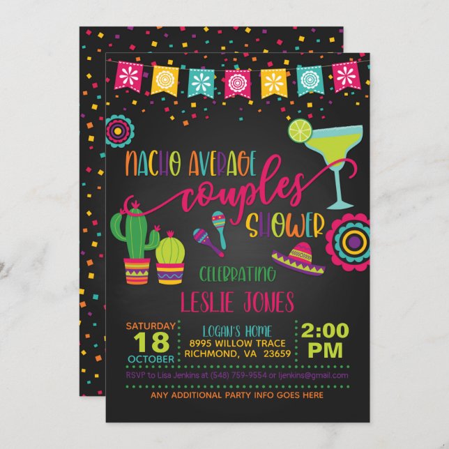 Nacho Average Couples Shower Invitation - BL (Front/Back)