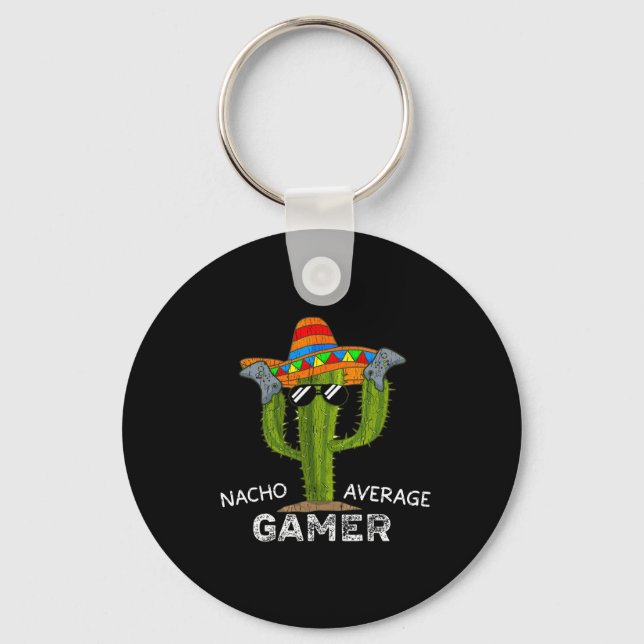 Nacho Average Funny Gamer Video Game Lover Gaming  Key Ring (Front)