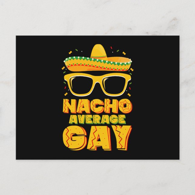 Nacho Average Gay Mexican LGBTQ Cinco de Mayo Postcard (Front)