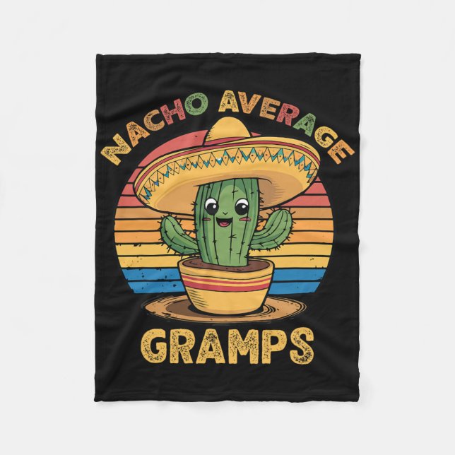 Nacho Average Gramps Matching Mexican Cinco De May Fleece Blanket (Front)
