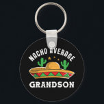 Nacho Average Grandson Funny Mexican Food Pun Key Ring<br><div class="desc">Nacho average grandson. Funny and cute Cinco De Mayo design for kids called grandson or grandchild. Cool and awesome merchandise for those of Latino or Hispanic descent. Colourful sombrero graphic for anyone who enjoy nachos, Mexican food lover, love humour, memes and puns. Vintage and retro western cowboy design with grunge...</div>