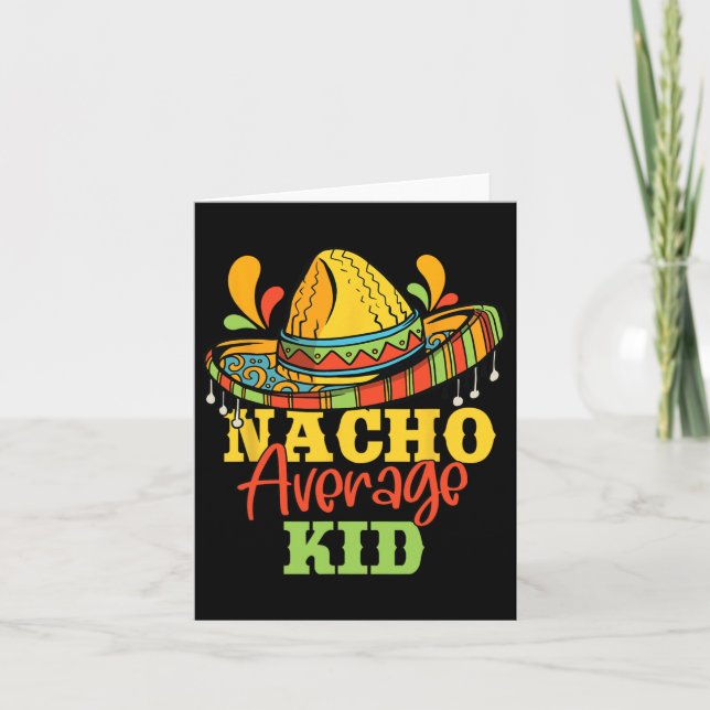 Nacho Average Kid Cinco De Mayo Mexican Matching F Card (Front)