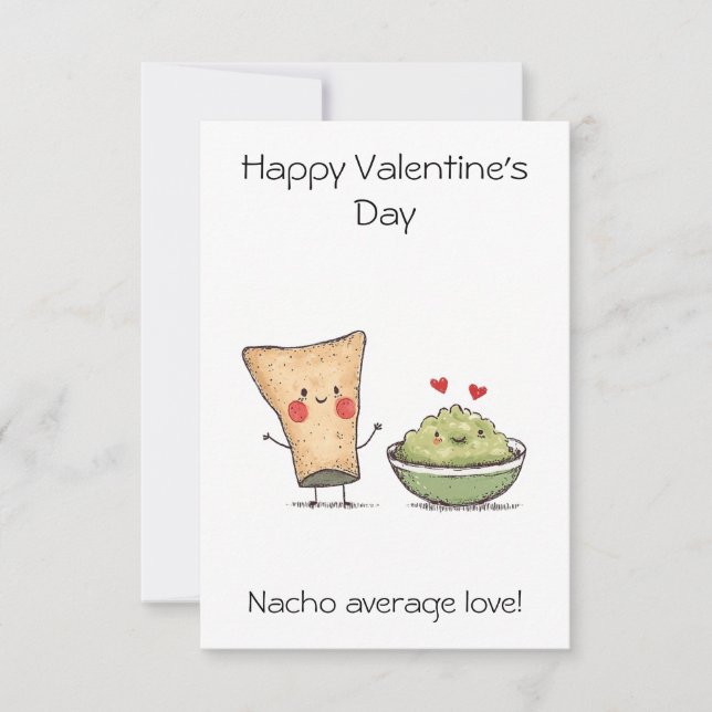 "Nacho Average Love!" – Funny & Cute Valentine’s  Card (Front)