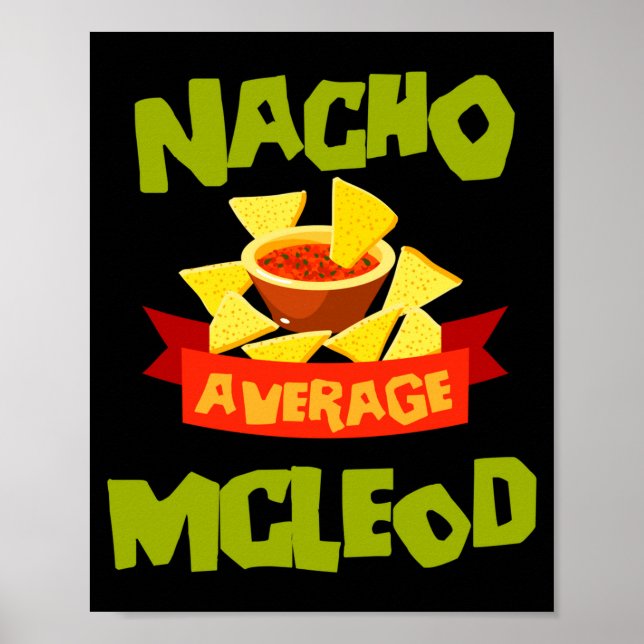 Nacho average mcleod funny birthday surname poster (Front)