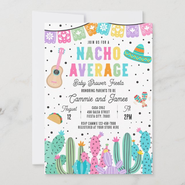 Nacho Average Mexican Fiesta Baby Shower Invitation (Front)