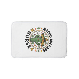 Nacho Average Nurse Cactus Fiesta Shirt Design_1 Bath Mat