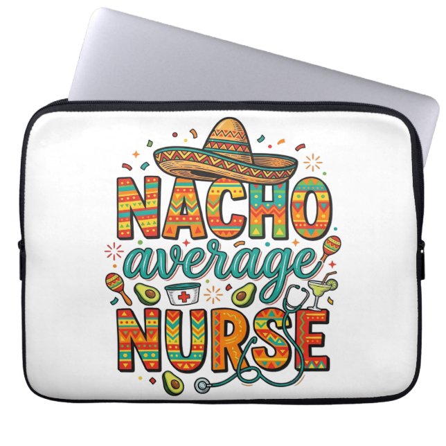 Nacho Average Nurse Fiesta Vector Shirt Design_1 Laptop Sleeve (Front)