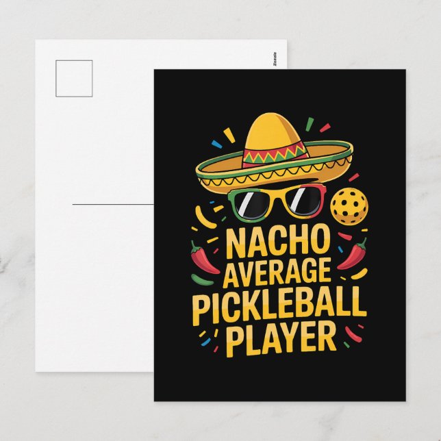 Nacho Average Pickleball Player Holiday Postcard (Front/Back)