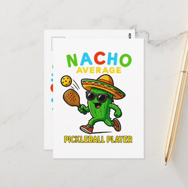Nacho Average Pickleball Player Postcard (Front/Back In Situ)
