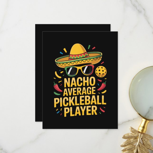 Nacho Average Pickleball Player Thank You Card (Front/Back In Situ)