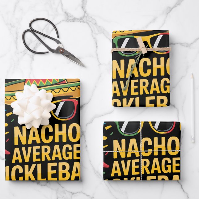 Nacho Average Pickleball Player Wrapping Paper Sheet (Front)