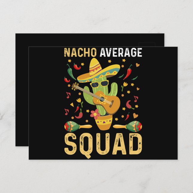Nacho Average Squad Cinco De Mayo Mexican Party Postcard (Front/Back)
