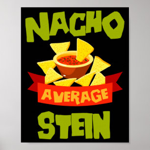 Nacho average stein funny birthday surname poster