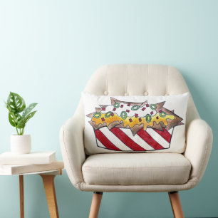 Nacho Man Cheese Tortilla Nachos Funny Food Lumbar Cushion