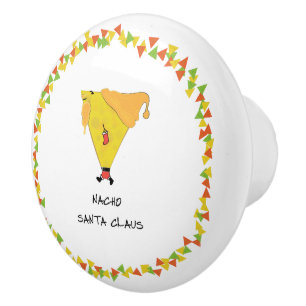 Nacho Santa with Chips Ceramic Knob