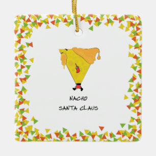 Nacho Santa with Chips Ceramic Ornament