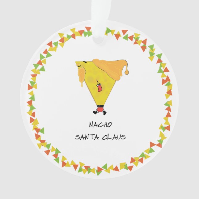 Nacho Santa with Chips Ornament (Front)