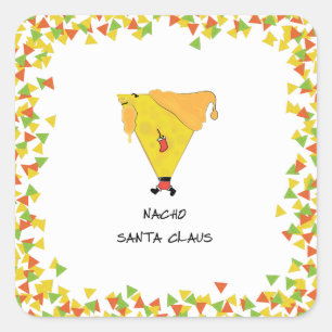 Nacho Santa with Chips Square Sticker