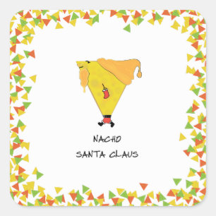 Nacho Santa with Chips Square Sticker
