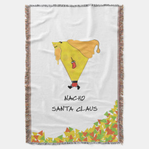 Nacho Santa with Chips Throw Blanket