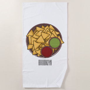 Nachos cartoon illustration  beach towel