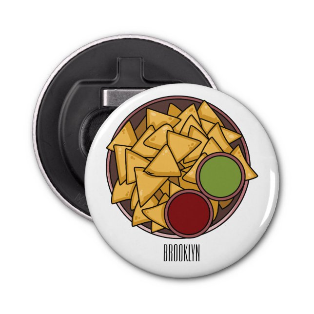 Nachos cartoon illustration  bottle opener (Front)