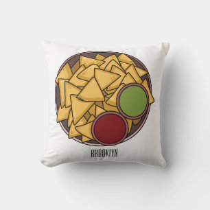 Nachos cartoon illustration cushion