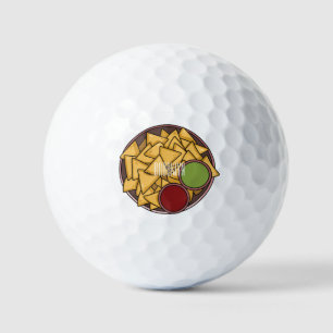 Nachos cartoon illustration golf balls