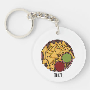 Nachos cartoon illustration key ring