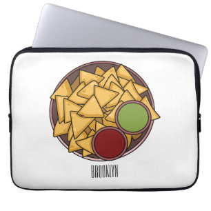 Nachos cartoon illustration laptop sleeve