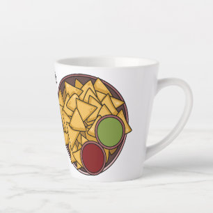 Nachos cartoon illustration  latte mug