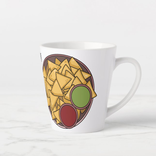 Nachos cartoon illustration  latte mug (Right)