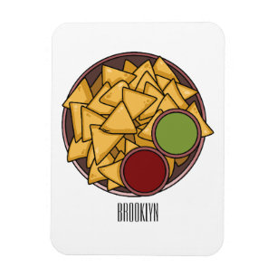 Nachos cartoon illustration magnet