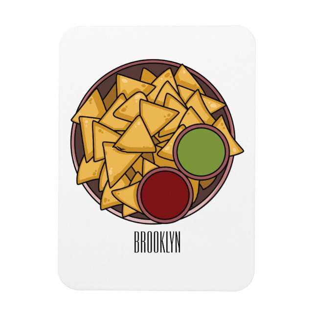 Nachos cartoon illustration  magnet (Vertical)
