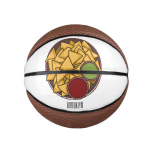 Nachos cartoon illustration mini basketball