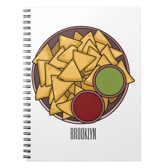 Nachos cartoon illustration  notebook (Front)