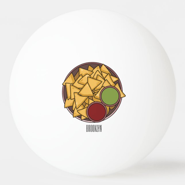 Nachos cartoon illustration  ping pong ball (Front)