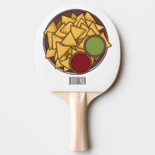 Nachos cartoon illustration ping pong paddle