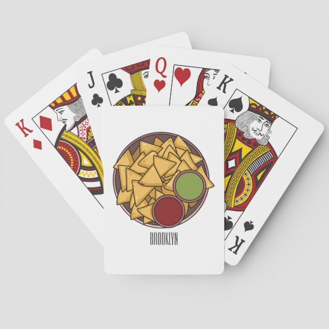 Nachos cartoon illustration  playing cards (Back)