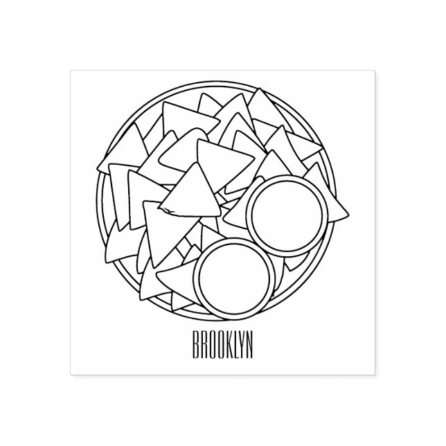 Nachos cartoon illustration rubber stamp (Imprint)