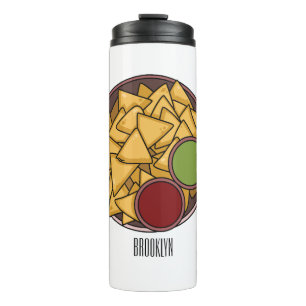Nachos cartoon illustration  thermal tumbler