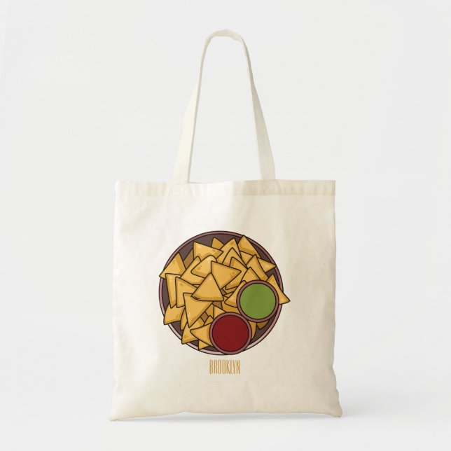 Nachos cartoon illustration  tote bag (Front)