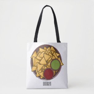 Nachos cartoon illustration tote bag